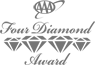 The image displays a logo or emblem with the text "AAA Four Diamond Award" and an illustration of four diamonds below the text.